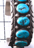 Kingman Turquoise Traditional Navajo Bracelet by Donvan Nez - 6K28A