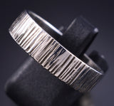 Size 10-1/2 Silver Navajo Handmade Natural Ring by Erick Begay 5L26F