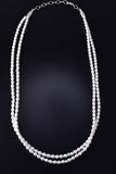 26" 2 Strand Fresh Water Pearl & Turquoise Navajo Necklace by Erick Begay 5H03O