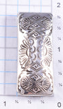 Silver Navajo Handstamped Diamond Ends Money Clip by Shirley Skeets 5L25L