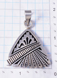 Vintage Silver Navajo Handmade Arrowhead Pendant by Steven Begay 5L21Q