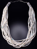 28" 10-Strand Fresh Water Pearl & Turquoise Navajo Necklace by Erick Begay 6J23V