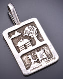 Reversible Silver Navajo Woman Child Canyon De Chelly Pendant Ravis Henry 6D20L