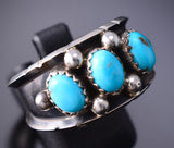 Size 9-1/2 Navajo Turquoise Men's Ring by Reed Charley 6K26G