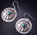 Silver & Turquoise Navajo Concho Earrings by Joan & Ryan Begay 5G18A