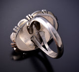 Size 5-1/2 Navajo Silver and Golden Hills Turquoise Ring by Norvin Johnson 6K27Z