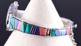 Vintage Silver Multistone Navajo Inlay Watchband w/ Watch by Earl Plummer 5L17C