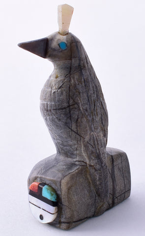Picasso Marble Zuni Fetish by Darrin Boone - Quail 5L09E