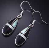 Silver & Onyx Multistone Navajo Inlay Earrings by James Manygoats 5G16E