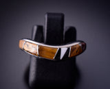 Size 6 Silver & Tiger Eye Multistone Navajo Inlay Dip Ring by TSF 3L16Y