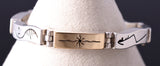 Vintage Silver & 14k Gold For Nature Navajo Link Bracelet Fernando Benally 6E14T