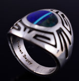 Size 11-1/4 Vintage Silver Multistone Navajo Inlay Ring by Philbert Begay 5K10M