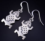 Silver Navajo Handmade Sacred Horned Toad Earrings by Robert Gene 5G22S