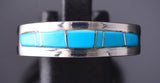 Size 10-1/2 Navajo Turquoise Inlay Men's Ring by Wilbert Musket 6K26Z