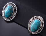 Silver & Turquoise Navajo Post Earrings by Rita Largo 5G18N
