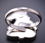Adjustable Silver & Turquoise Navajo Horse Wrap Ring by Sonyei Coho 6D09Y