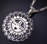 Silver Hopi Handmade Kachina Blessed Pendant by Gerald Lomaventema 5H25Q