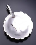 Silver & Spiny Oyster Shell "Eagle Landing" Navajo Pendant 6G29Q