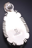 Silver & White Buffalo Turquoise Navajo Pendant by Norvin Johnson 5L05E