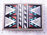Silver & Turquoise Multistone Zuni Inlay Buckle by David Boone 4A31W