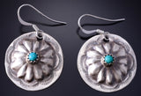 Silver & Turquoise Navajo Concho Earrings by Joan & Ryan Begay 5G18A