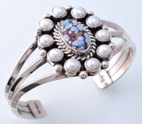 Silver & Golden Hills Turquoise & Fresh Pearl Navajo Bracelet by Erick Begay 3H19O