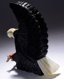 Carved Black Jet Eagle with Fish Fetish by Michael Tucson 4D02H