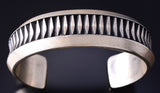 Silver Navajo Handmade Men's Bracelet by Leander Tahe 5L20B