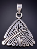 Vintage Silver Navajo Handmade Arrowhead Pendant by Steven Begay 5L21Q
