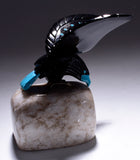 Belgium Black Marble handcarved Flying Eagle Fetish by Ben Livingston 4D02M