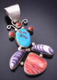 MulitStone Insect Pendant Navajo Handmade 3J22Y