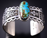 Silver & 14k Gold w/ Turquoise Santo Domingo Corn Bracelet by Joseph Coriz 6D22X