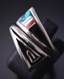 Preowned- Adjustable Silver Multistone Navajo Inlay Wrap Ring - Albert Nells 5K10Q