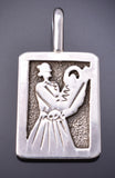 Reversible Silver Navajo Woman Child Canyon De Chelly Pendant Ravis Henry 6D20L