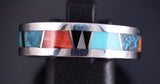 Size 10-1/4 Silver Multistone Navajo All Around Inlay Mens Ring - Rose Ann Long 5L05U