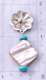 Silver & Abalone w/ Turquoise Navajo Concho Dangle Earrings by Ravis Henry 6D20F