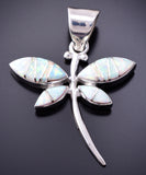 Silver & Opal Navajo Inlay Dragonfly Pendant by TSF 3L08D