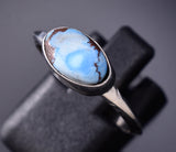 Size 8 Navajo Silver and Golden Hills Turquoise Ring by Robison Martinez 6K22P