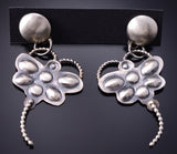 Silver Navajo Handstamped Butterfly Dangle Earrings by Gabrielle Yazzie 6D27N