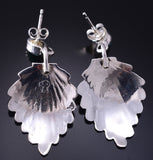 Silver & Turquoise Navajo Handmade Feather Earrings by Genevieve Francisco 5G18P