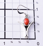 Silver & Coral Navajo Freedom Earrings by Gary Shorty 6J30A