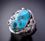 Size 10-3/4 Large Turquoise Men's Ring by Darrel Morgan 3E18D