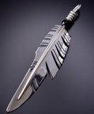 Large Knife Wing Feather Pendant by Ray Tracey - Onyx 6J32B