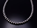 Navajo Handstrung Silver Pearls Bead necklace 5mm - 20 inches 3L06L