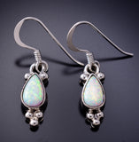 Silver & Opal Navajo Handmade Dangle Earrings by Ardel Yazzie 6J30B