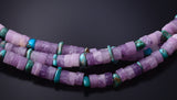 21" Three Strand Purple Amythyst & Turquoise Multistone Santo Domingo Necklace by Randy Garcia 5H25N