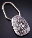 Silver Navajo Handstamped Key Ring 5B14L