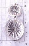 Silver Navajo Handstamped Concho Dangle Earrings by Joan Begay 4A29G