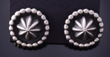 Silver Navajo Handmade Concho Earrings by Louise Joe 3H02S