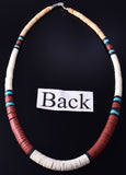 18" Santo Domingo Pueblo (Kewa) Turquoise Multistone Necklace Lupe Lovato 5G28E